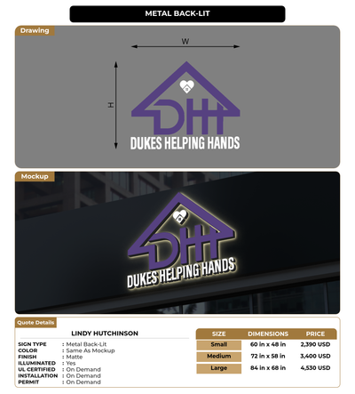 CUSTOM MOCKUP SIGN FOR Lindy Hutchinson