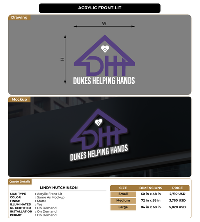 CUSTOM MOCKUP SIGN FOR Lindy Hutchinson