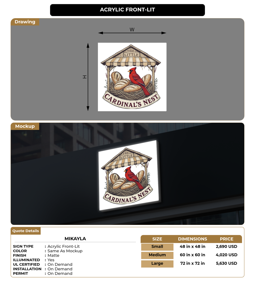 CUSTOM MOCKUP SIGN FOR Mikayla