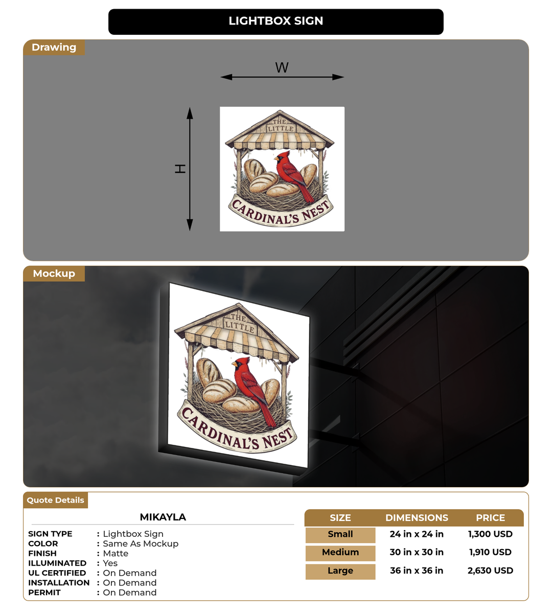 CUSTOM MOCKUP SIGN FOR Mikayla