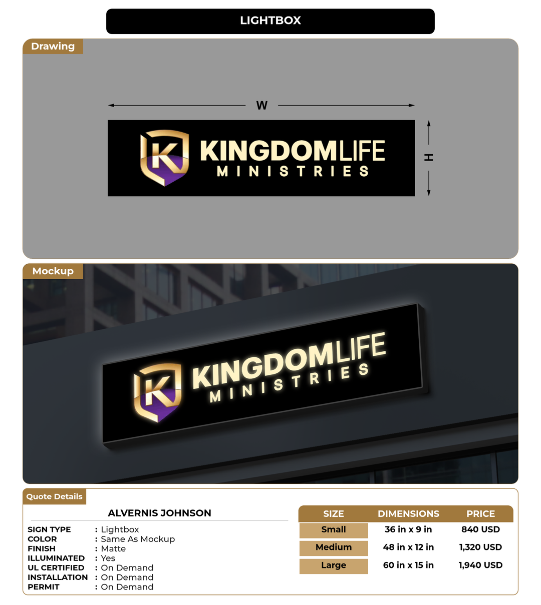 CUSTOM MOCKUP SIGN FOR alvernis johnson