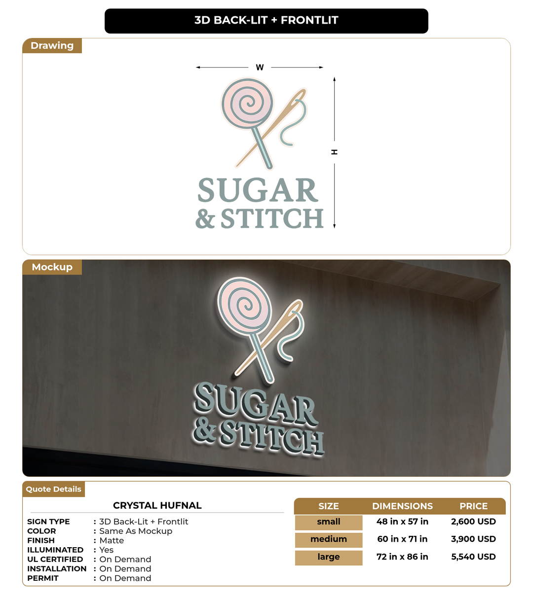 CUSTOM MOCKUP SIGN FOR Crystal Hufnal