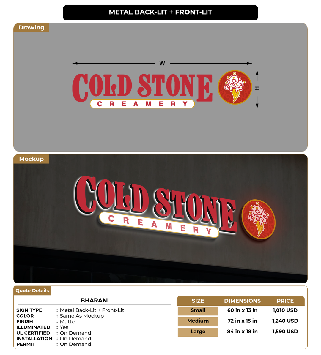 CUSTOM MOCKUP SIGN FOR Bharani