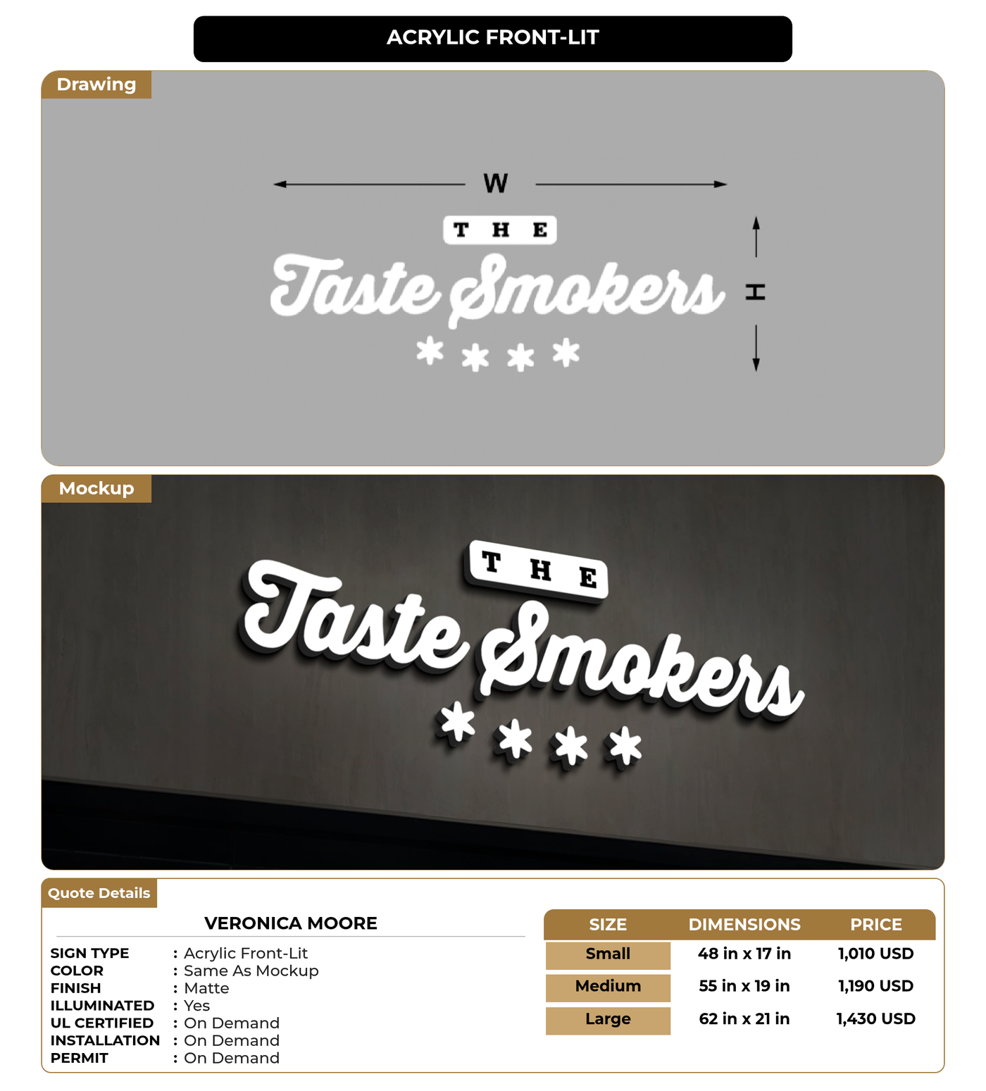 CUSTOM MOCKUP SIGN FOR Veronica Moore
