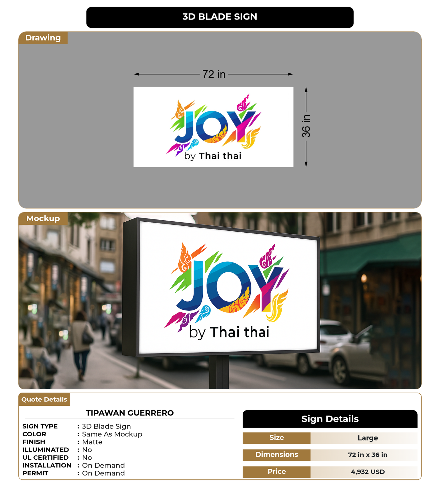 CUSTOM MOCKUP SIGN FOR Tipawan guerrero