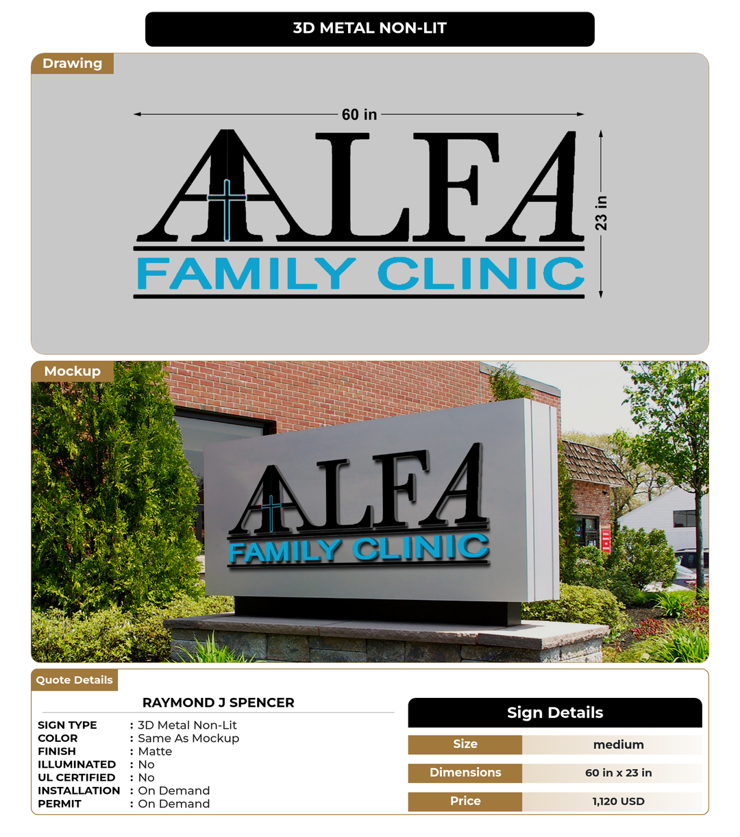 CUSTOM MOCKUP SIGN FOR Raymond J Spencer