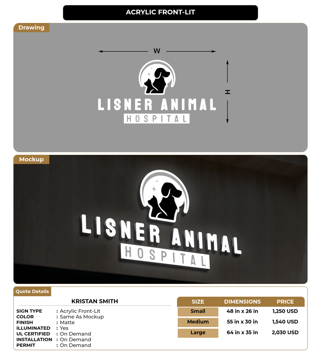 CUSTOM MOCKUP SIGN FOR Kristan Smith