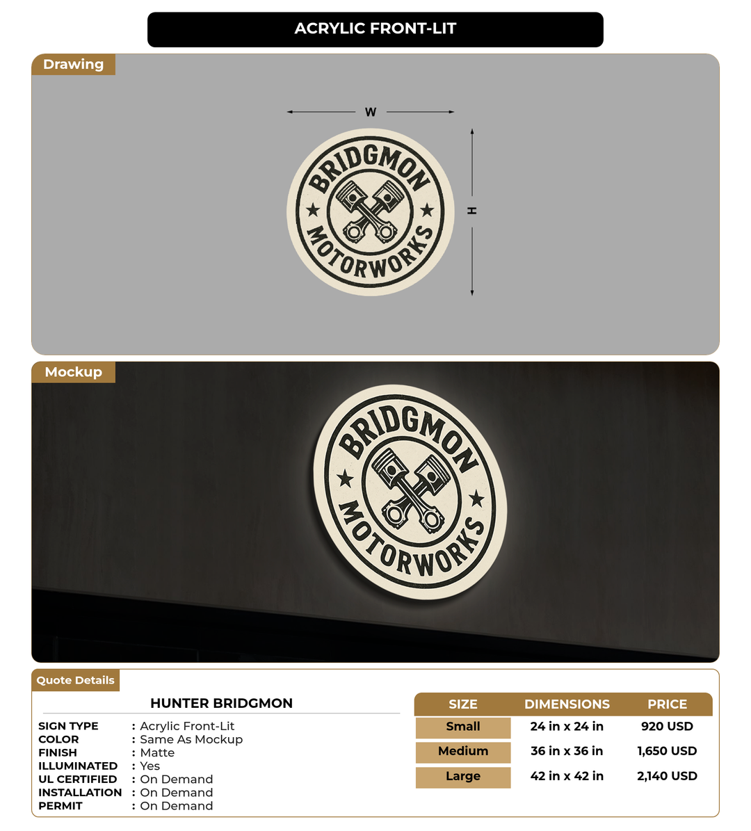 CUSTOM MOCKUP SIGN FOR Hunter Bridgmon