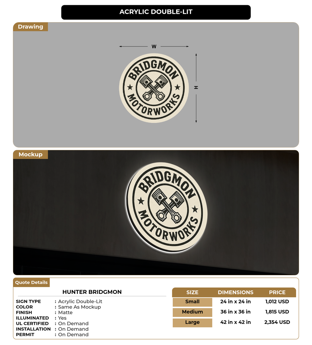 CUSTOM MOCKUP SIGN FOR Hunter Bridgmon