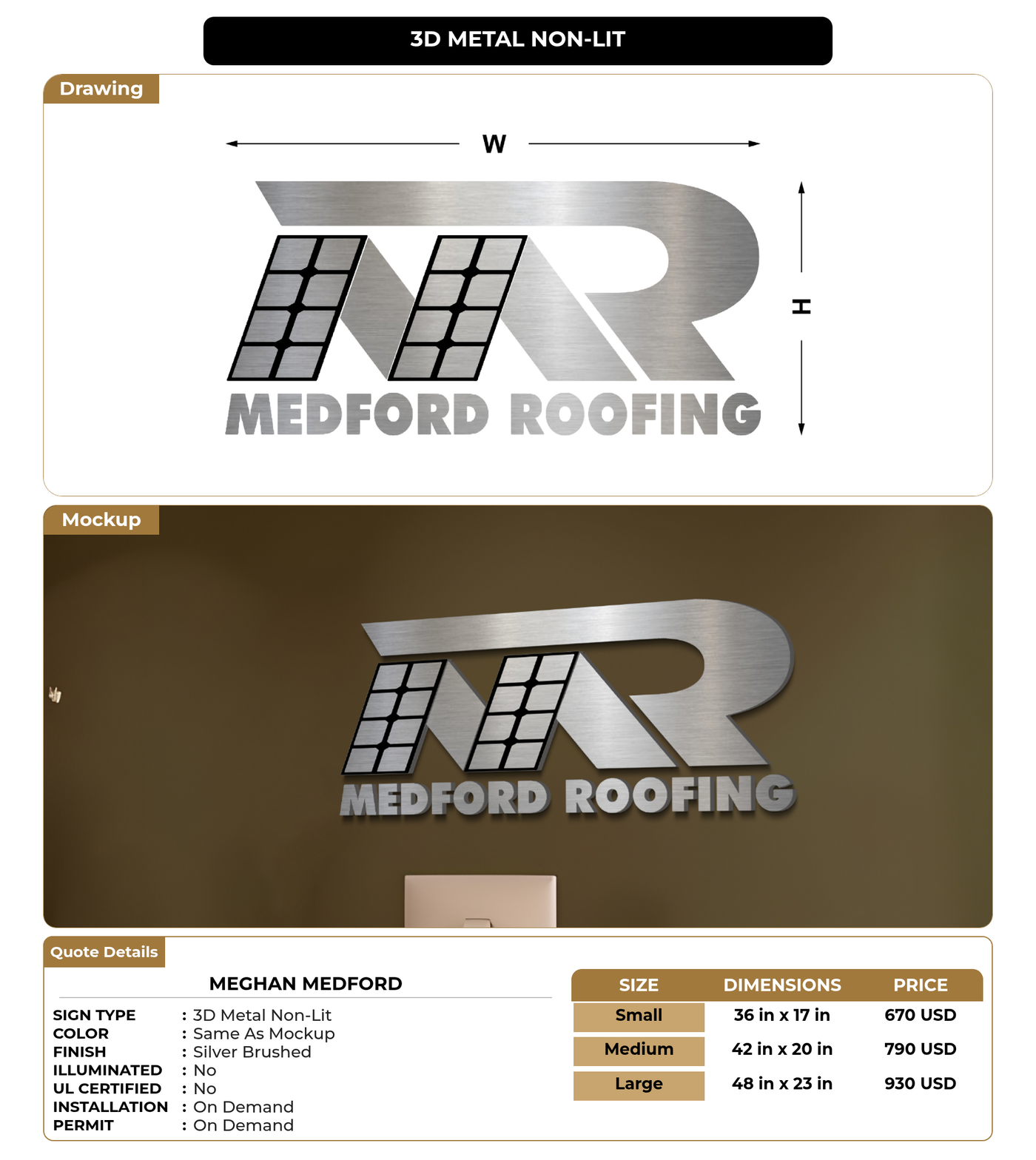 CUSTOM MOCKUP SIGN FOR Meghan Medford