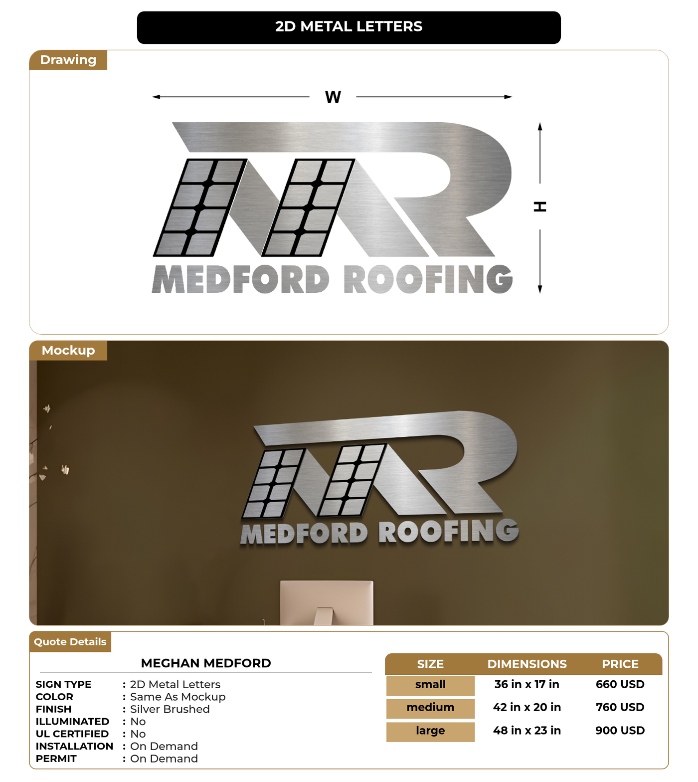 CUSTOM MOCKUP SIGN FOR Meghan Medford