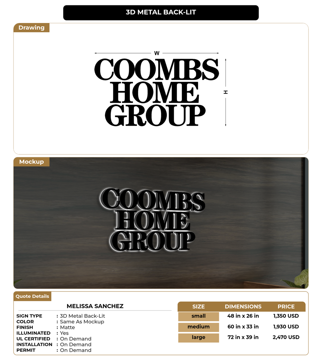 CUSTOM MOCKUP SIGN FOR Melissa Sanchez