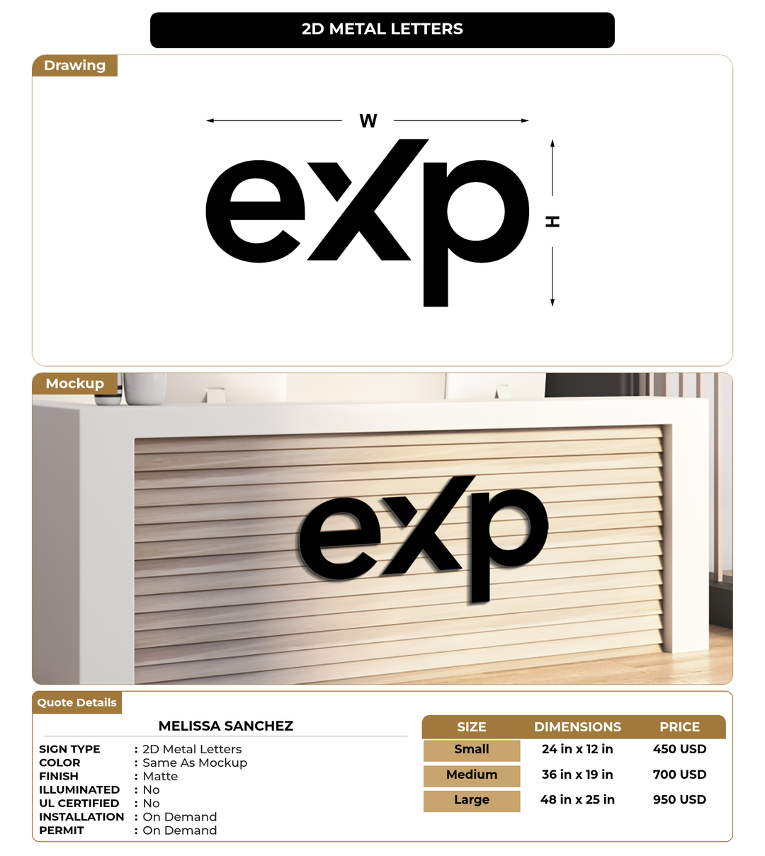 CUSTOM MOCKUP SIGN FOR Melissa Sanchez