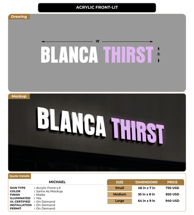 CUSTOM MOCKUP SIGN FOR Michael