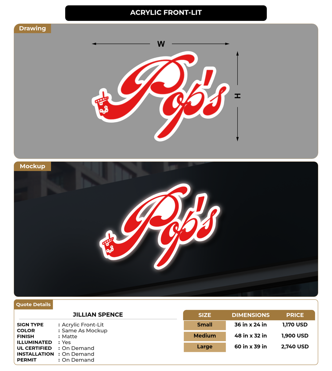 CUSTOM MOCKUP SIGN FOR Jillian Spence
