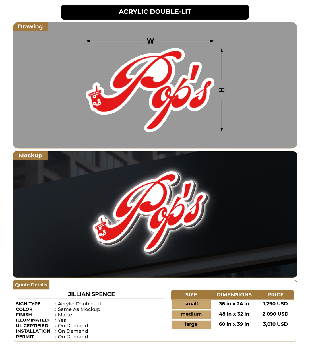 CUSTOM MOCKUP SIGN FOR Jillian Spence