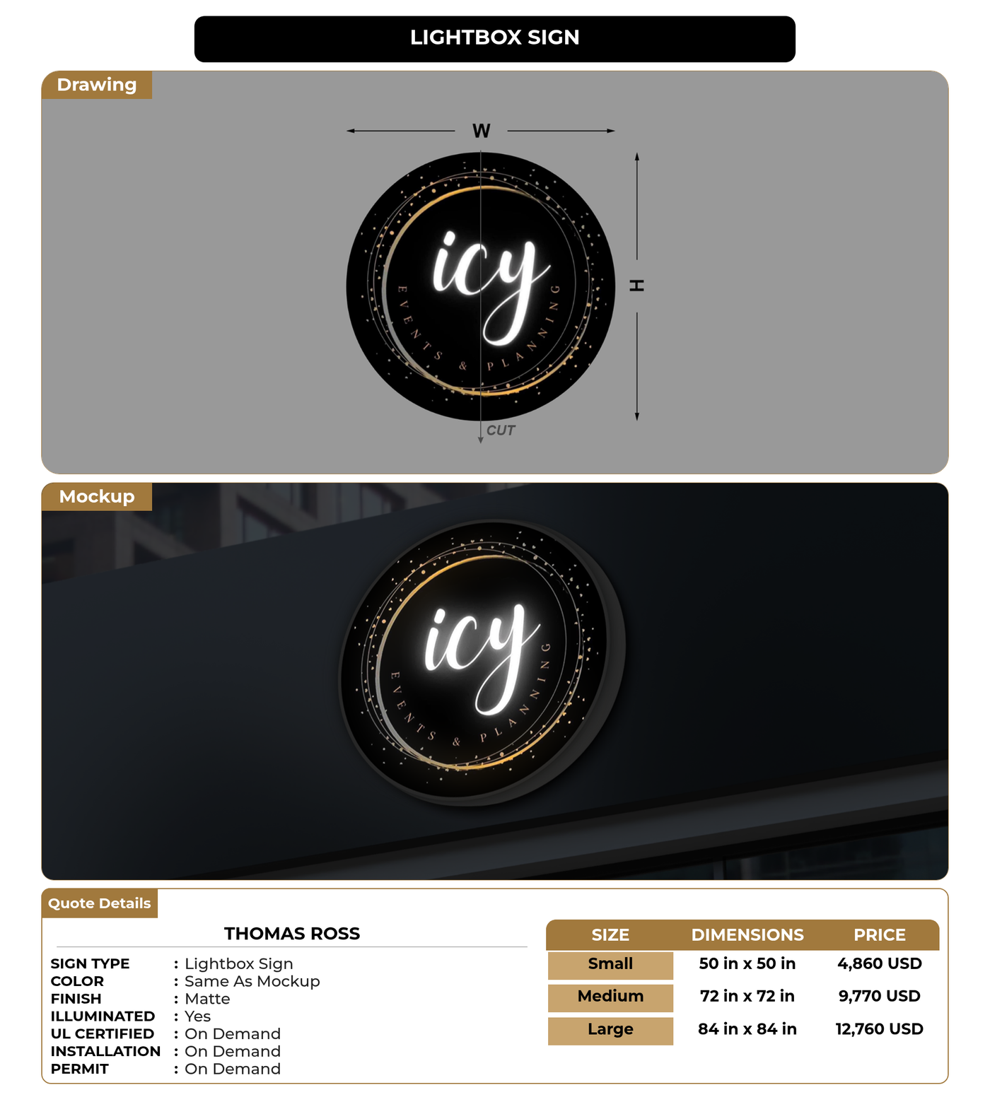 CUSTOM MOCKUP SIGN FOR Thomas Ross