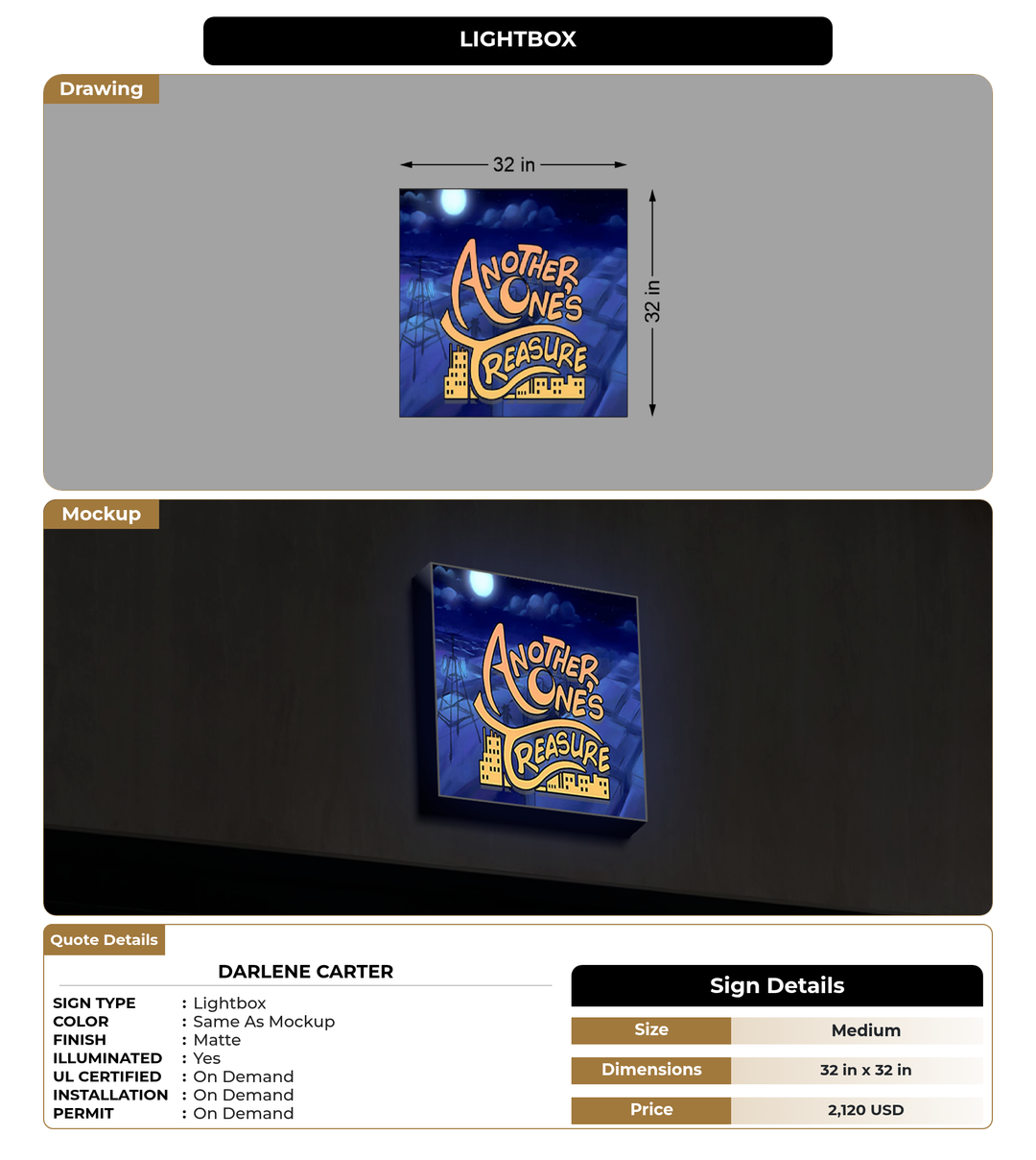CUSTOM MOCKUP SIGN FOR Darlene Carter