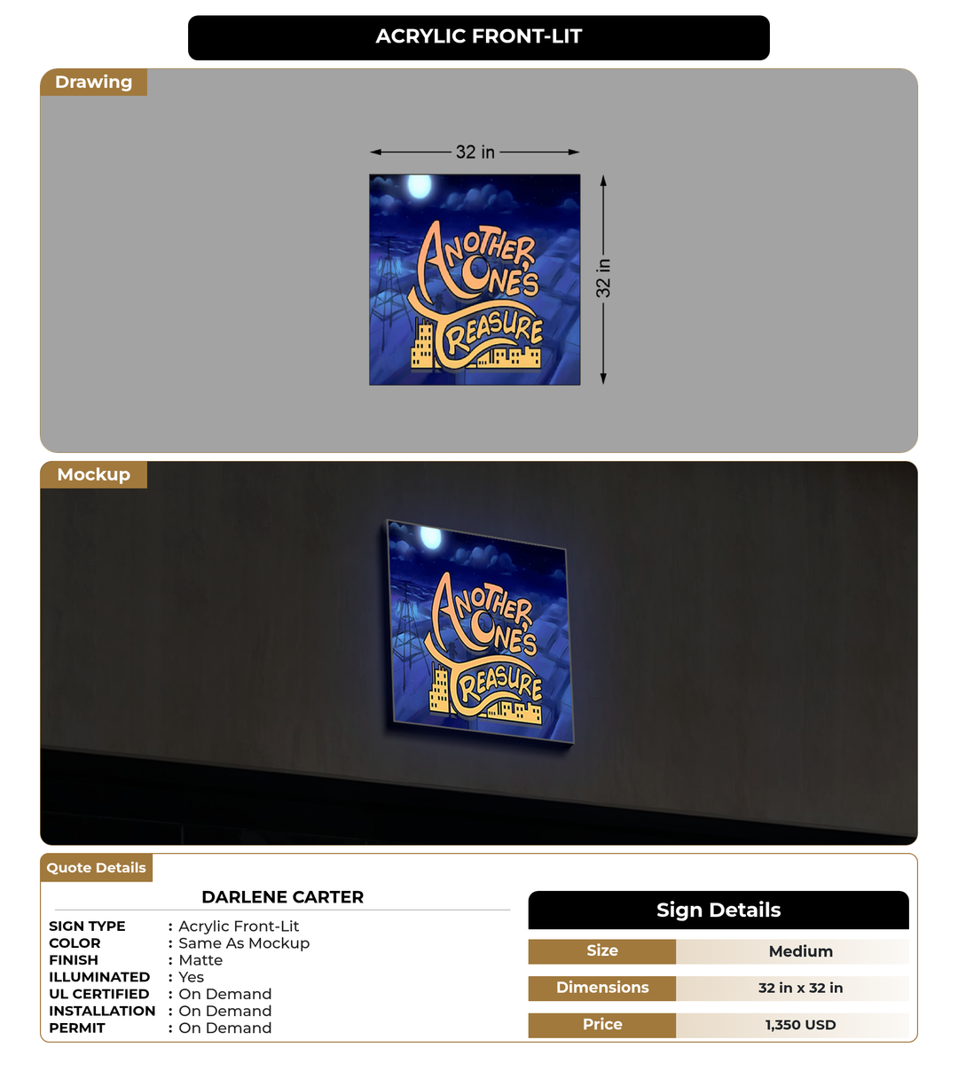 CUSTOM MOCKUP SIGN FOR Darlene Carter