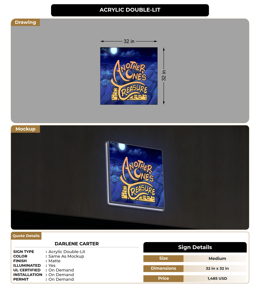 CUSTOM MOCKUP SIGN FOR Darlene Carter