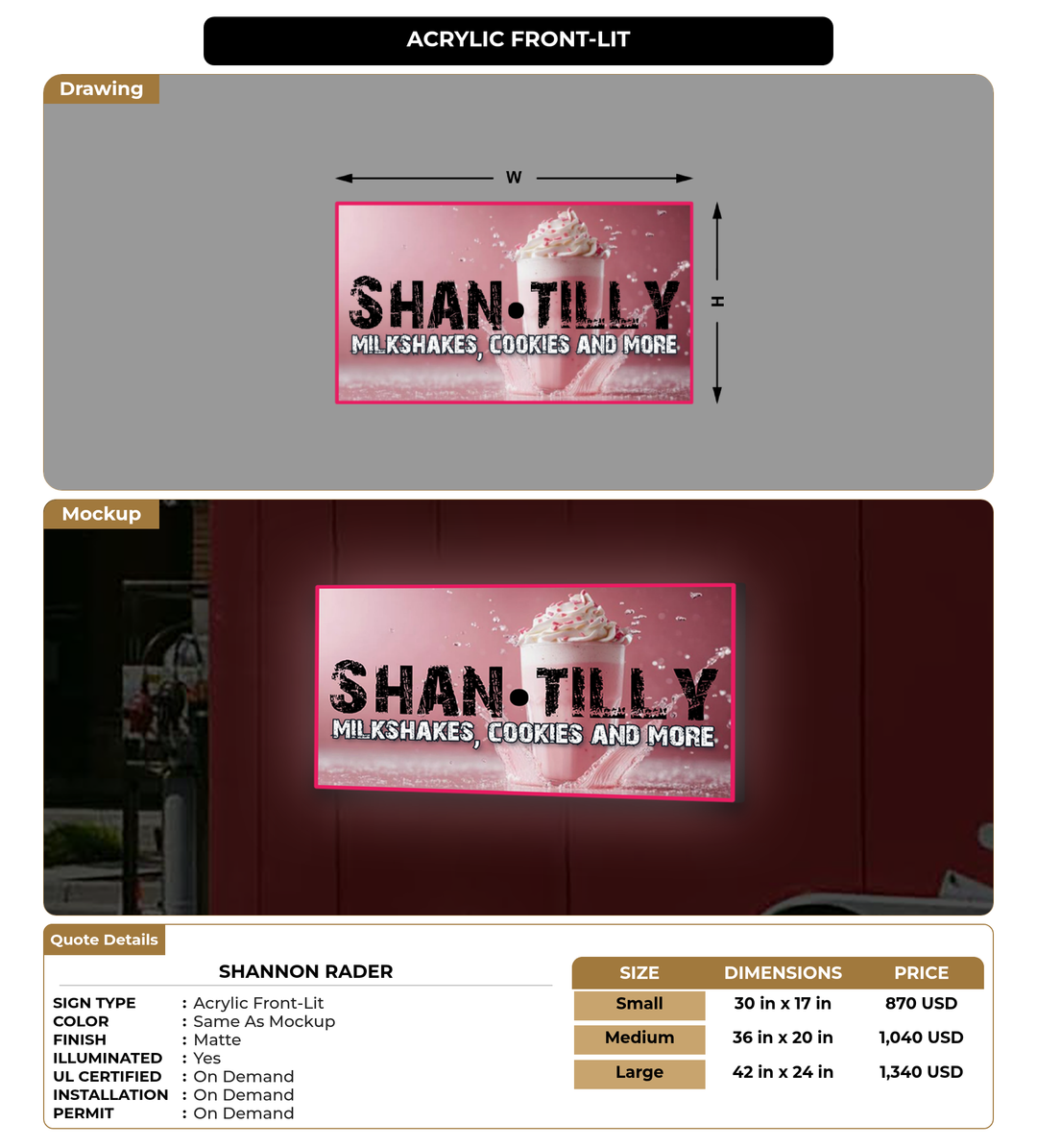 CUSTOM MOCKUP SIGN FOR Shannon Rader
