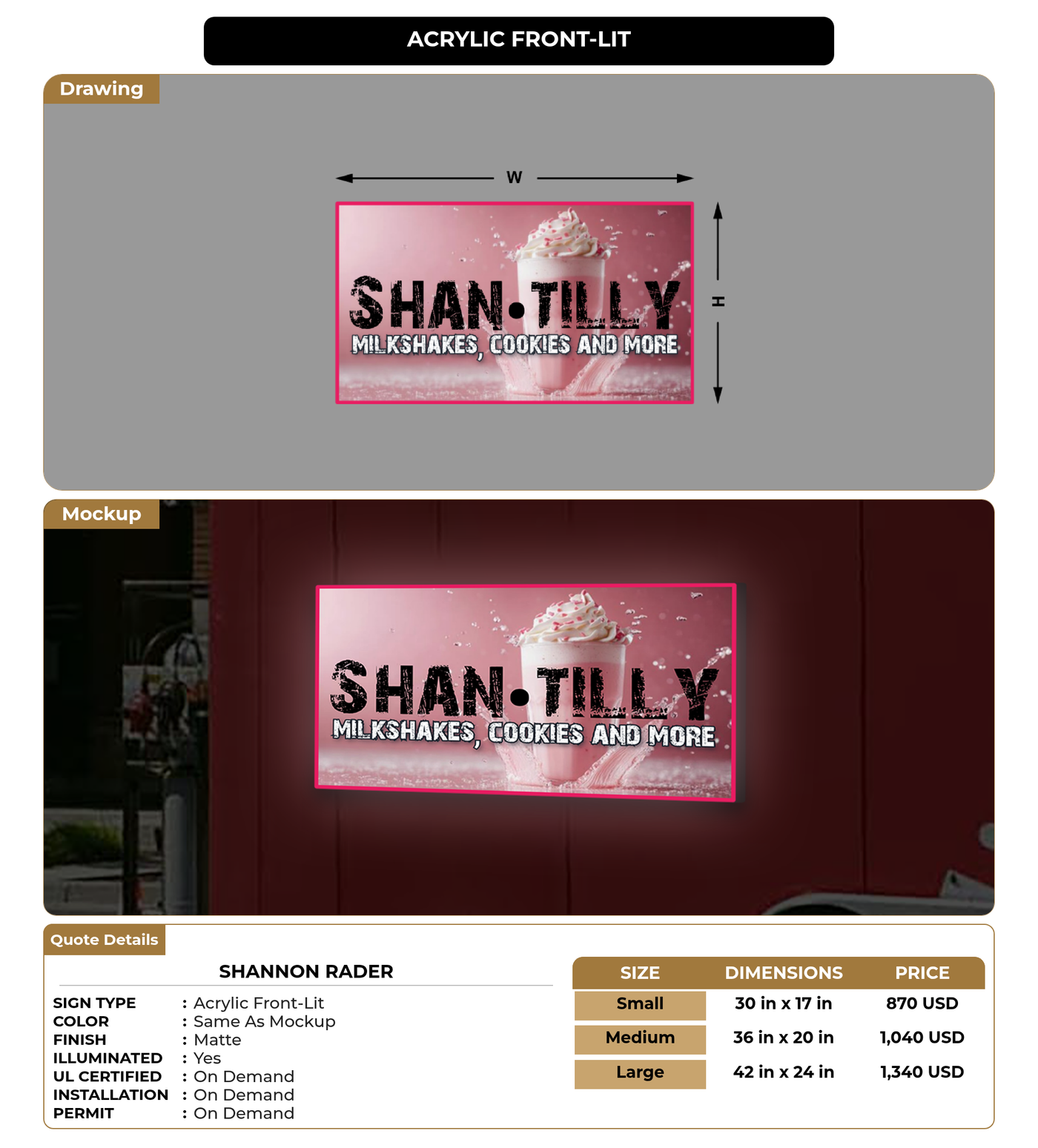 CUSTOM MOCKUP SIGN FOR Shannon Rader