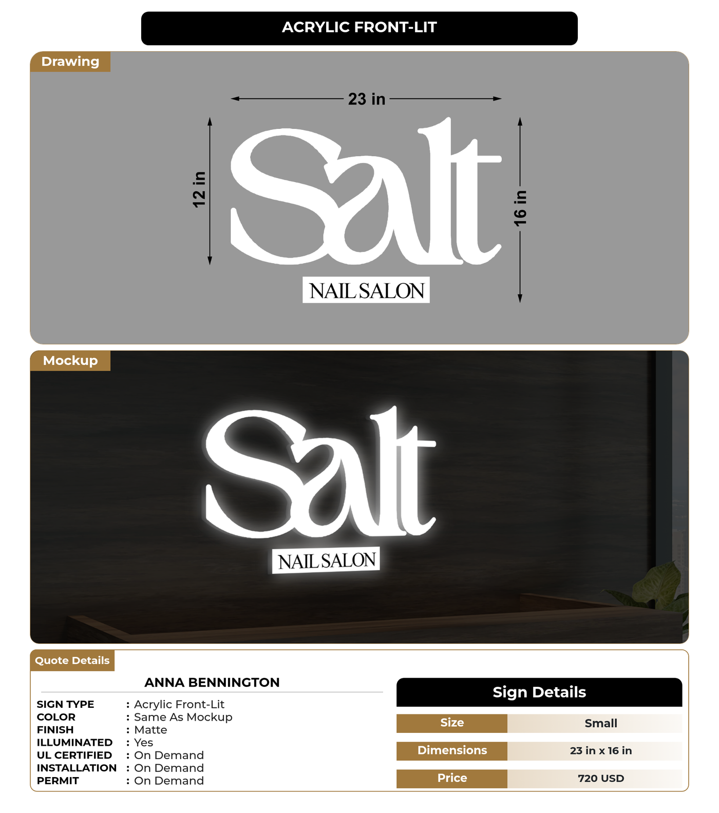 CUSTOM MOCKUP SIGN FOR Anna Bennington