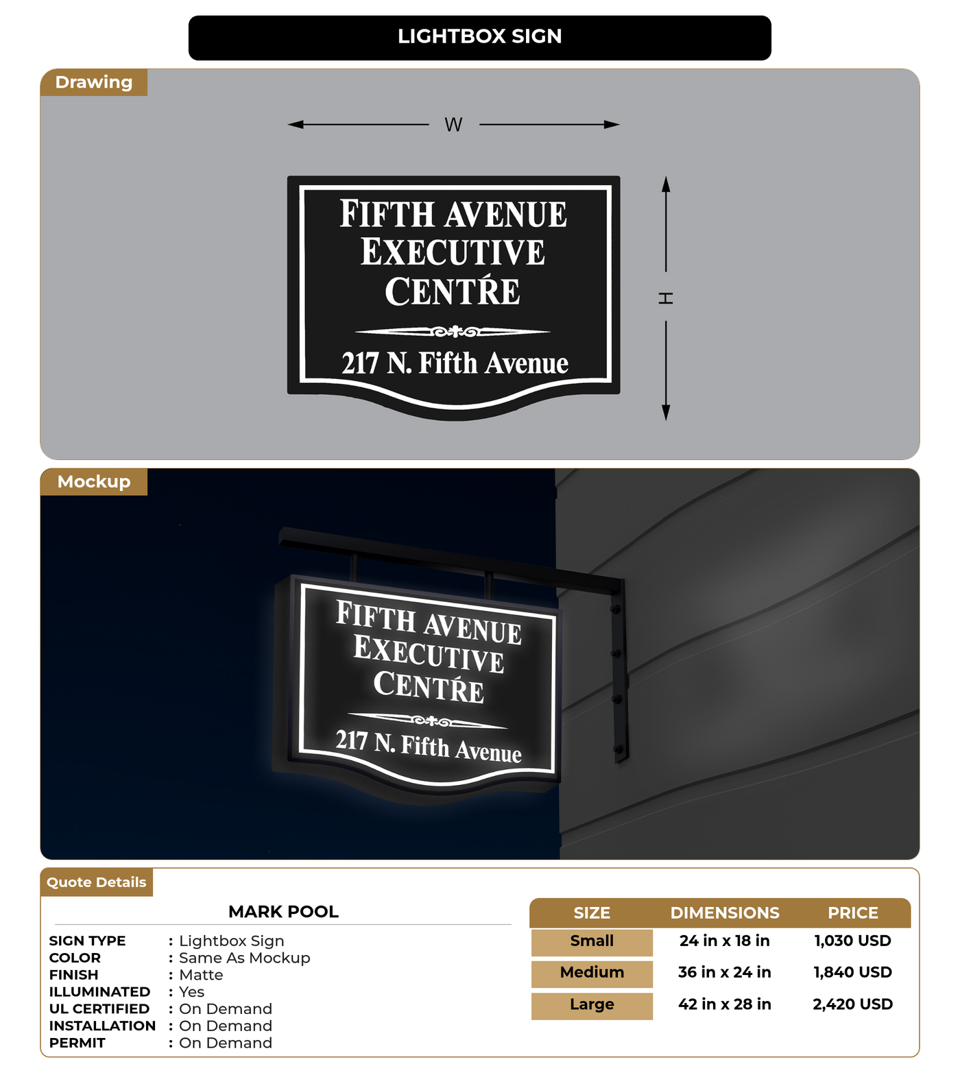 CUSTOM MOCKUP SIGN FOR Mark  Pool