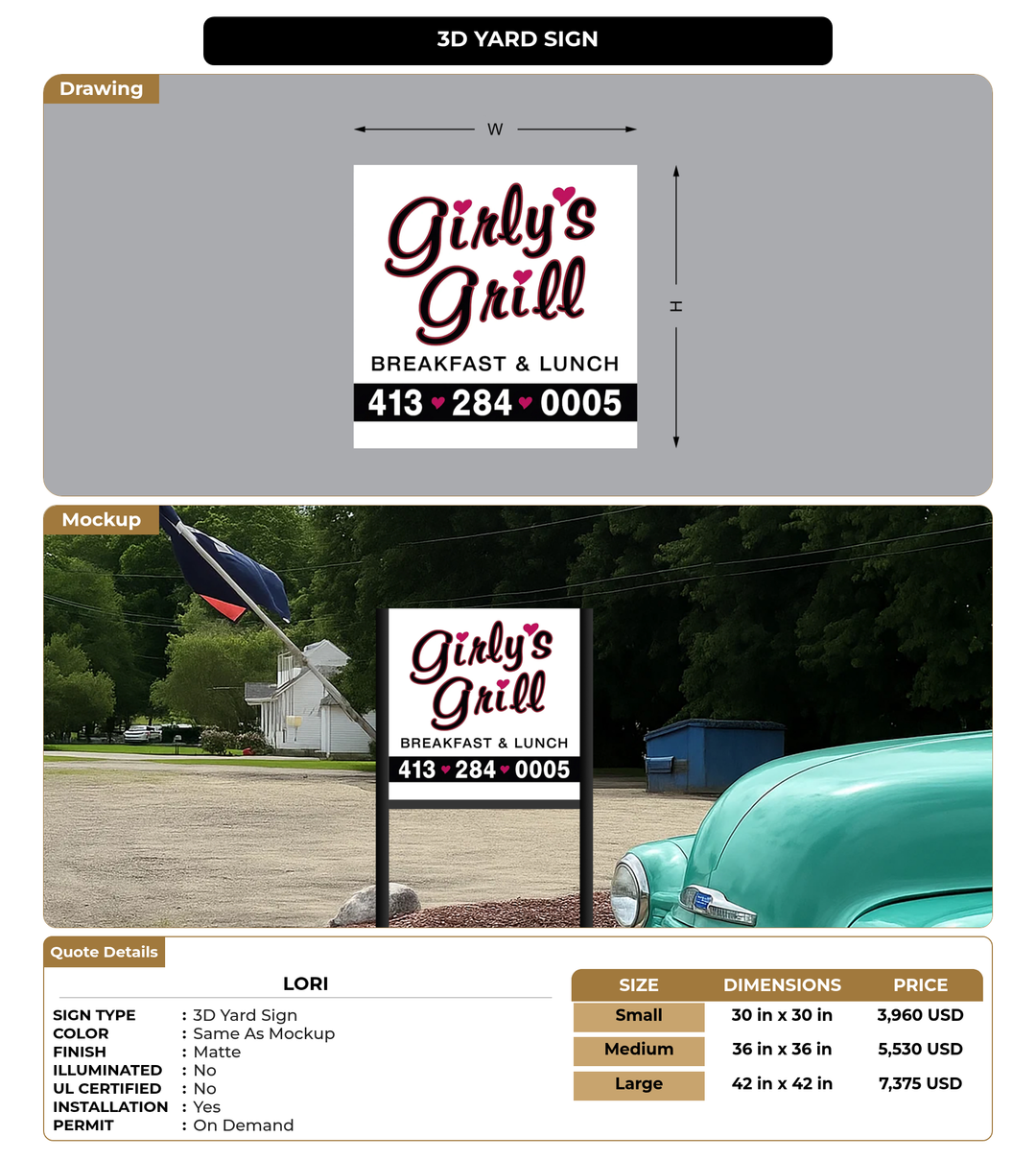 CUSTOM MOCKUP SIGN FOR Lori