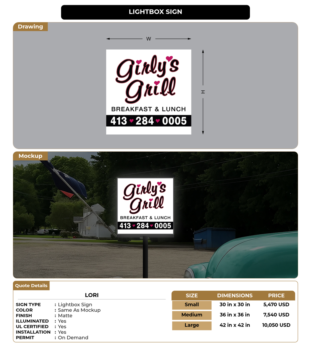 CUSTOM MOCKUP SIGN FOR Lori
