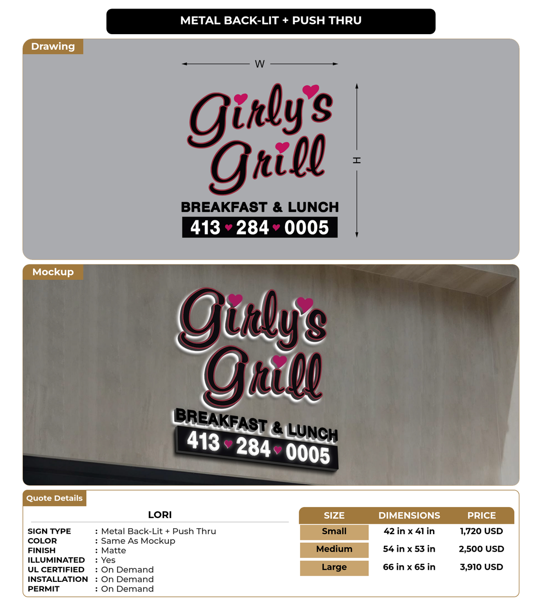 CUSTOM MOCKUP SIGN FOR Lori
