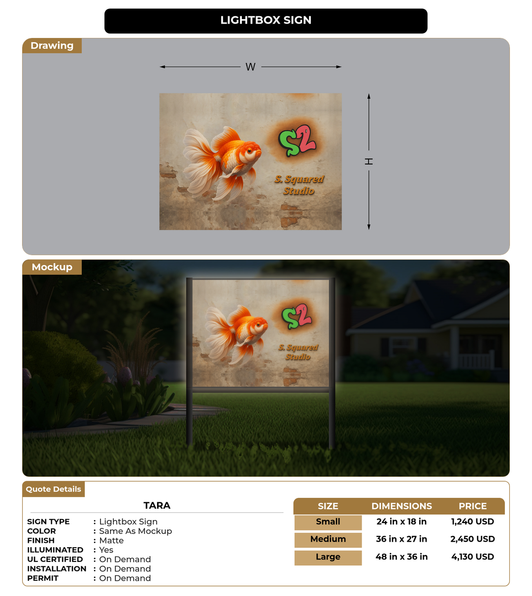 CUSTOM MOCKUP SIGN FOR Tara
