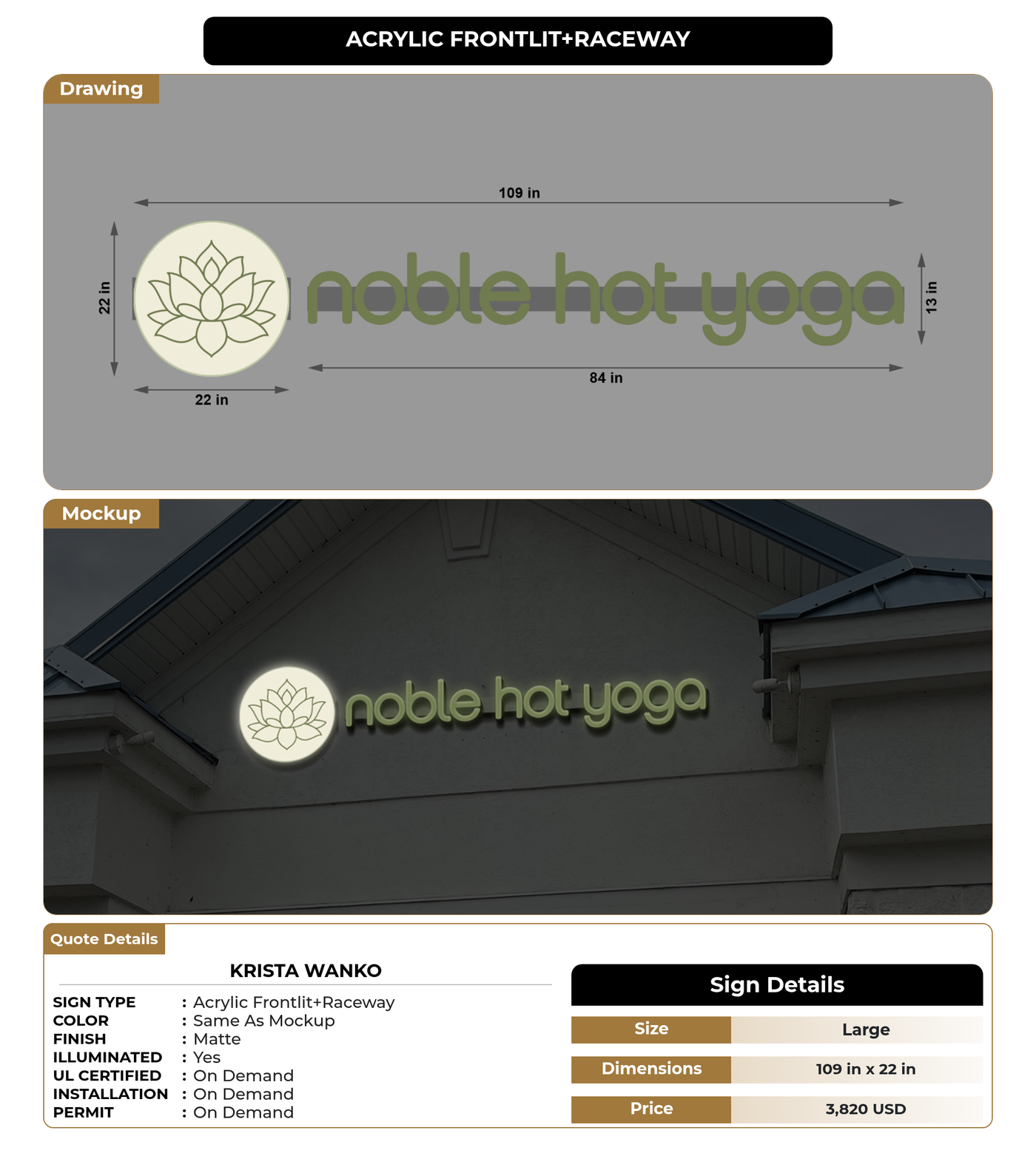 CUSTOM MOCKUP SIGN FOR Krista Wanko
