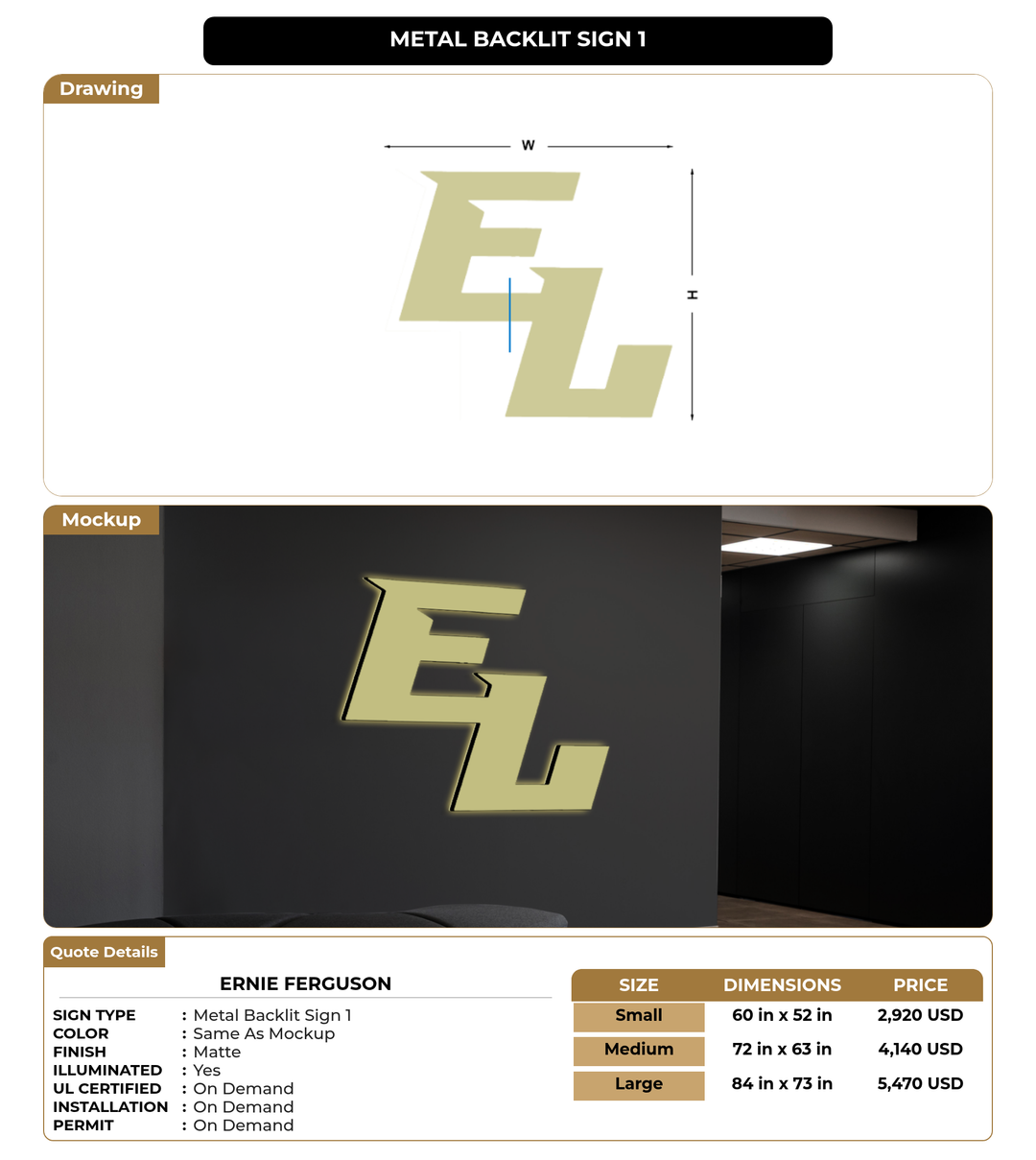 CUSTOM MOCKUP SIGN FOR Ernie Ferguson