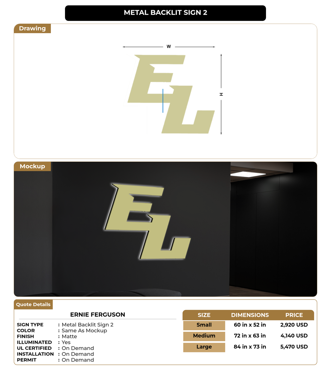 CUSTOM MOCKUP SIGN FOR Ernie Ferguson