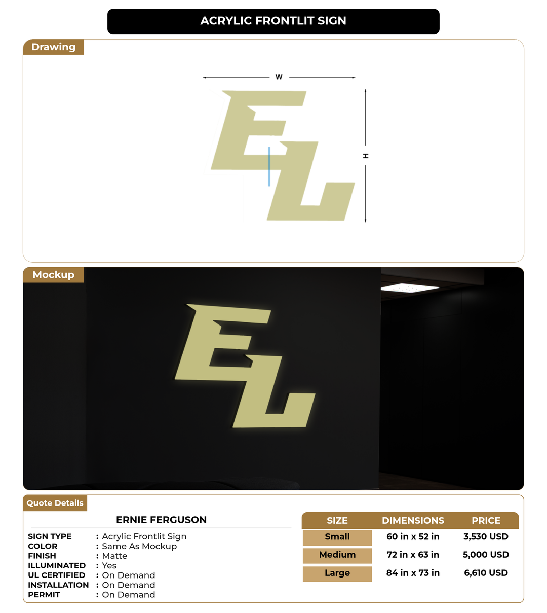 CUSTOM MOCKUP SIGN FOR Ernie Ferguson