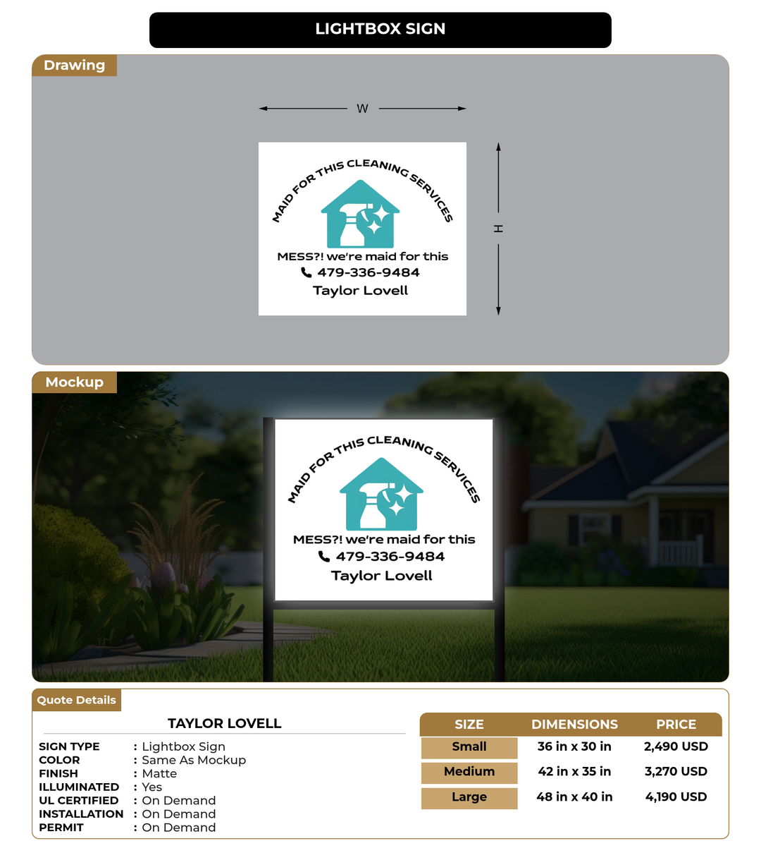 CUSTOM MOCKUP SIGN FOR Taylor lovell