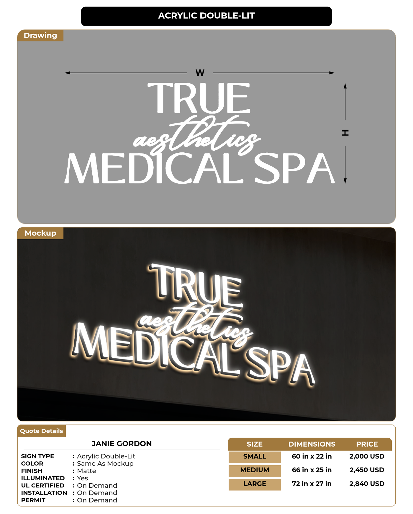 CUSTOM MOCKUP SIGN FOR Janie Gordon