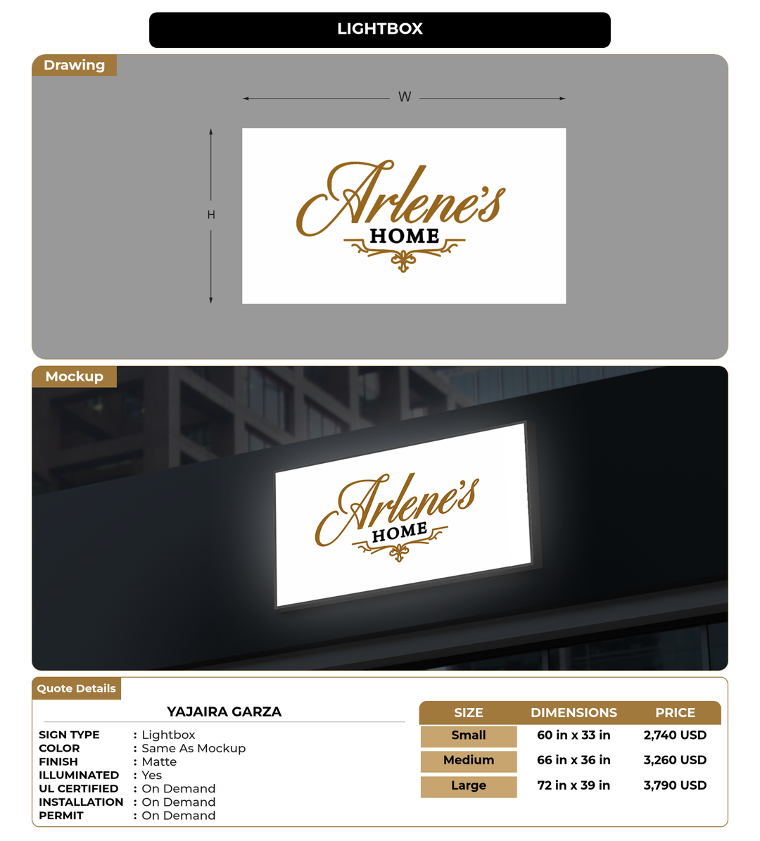 CUSTOM MOCKUP SIGN FOR Yajaira Garza