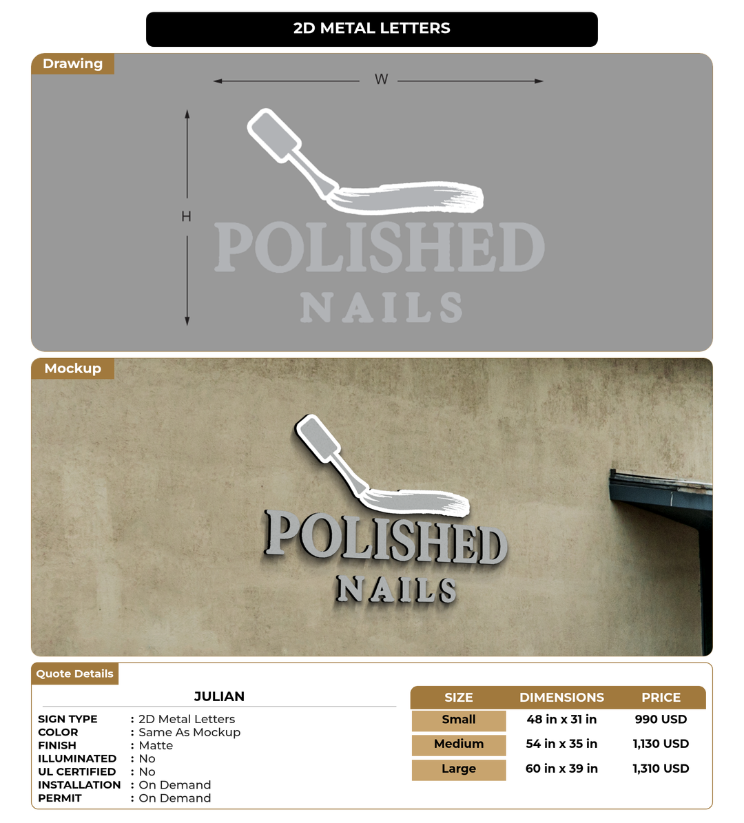 CUSTOM MOCKUP SIGN FOR Julian