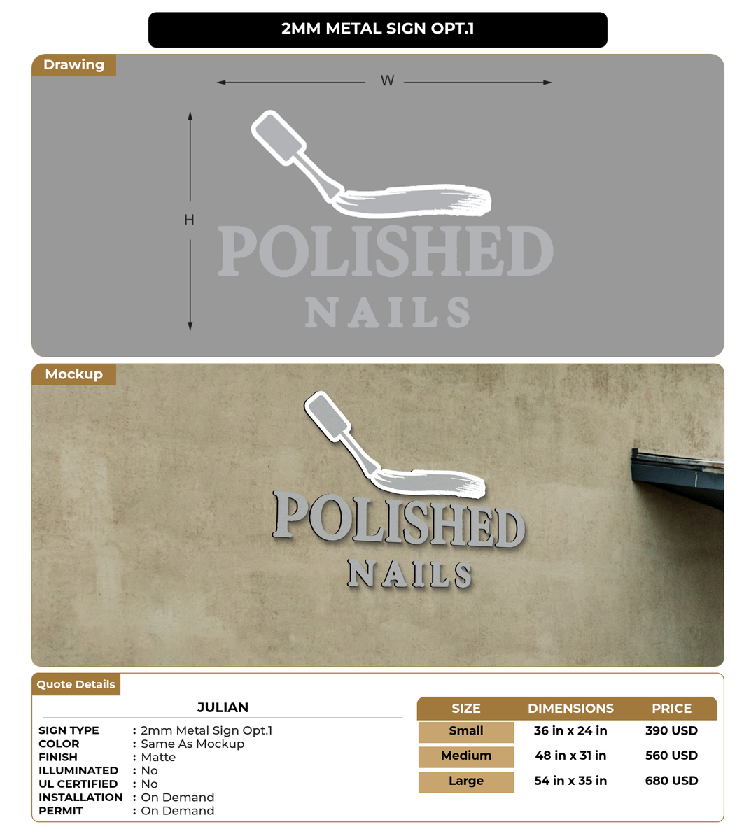 CUSTOM MOCKUP SIGN FOR Julian