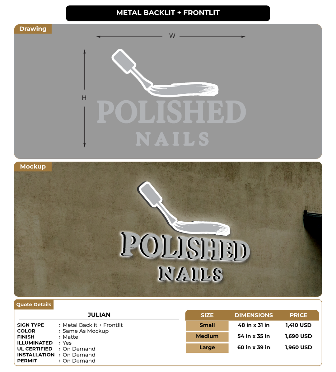 CUSTOM MOCKUP SIGN FOR Julian