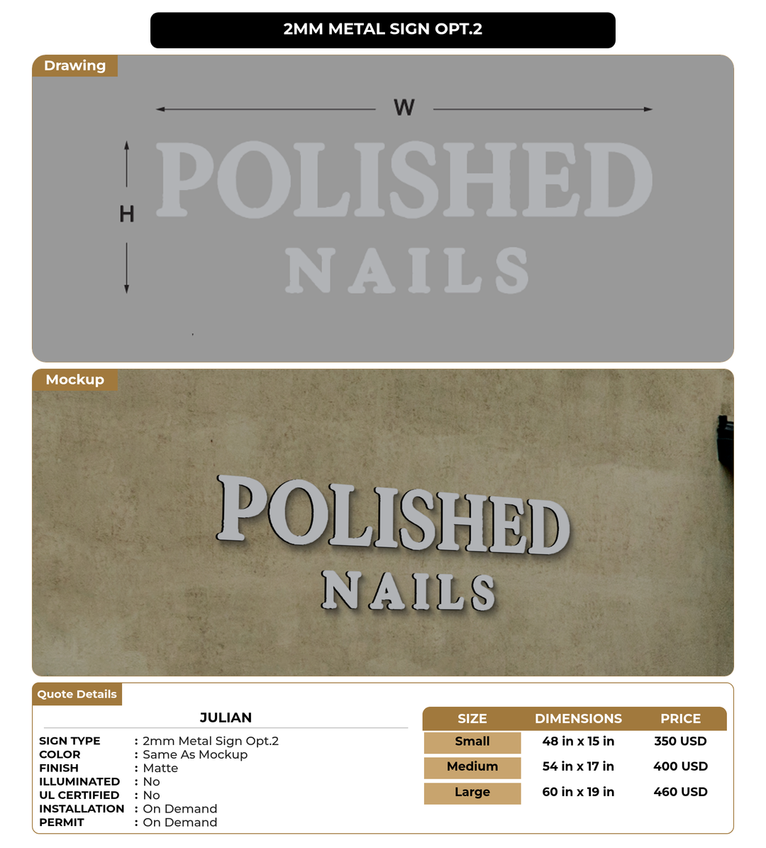 CUSTOM MOCKUP SIGN FOR Julian