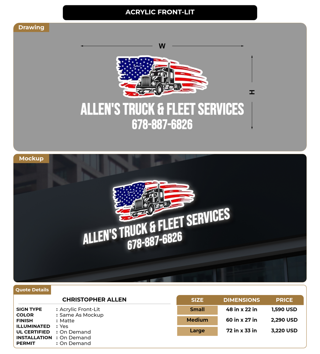CUSTOM MOCKUP SIGN FOR Christopher Allen