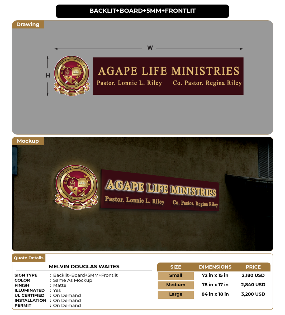 CUSTOM MOCKUP SIGN FOR Melvin Douglas Waites