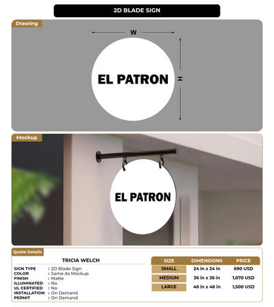 CUSTOM MOCKUP SIGN FOR Tricia Welch