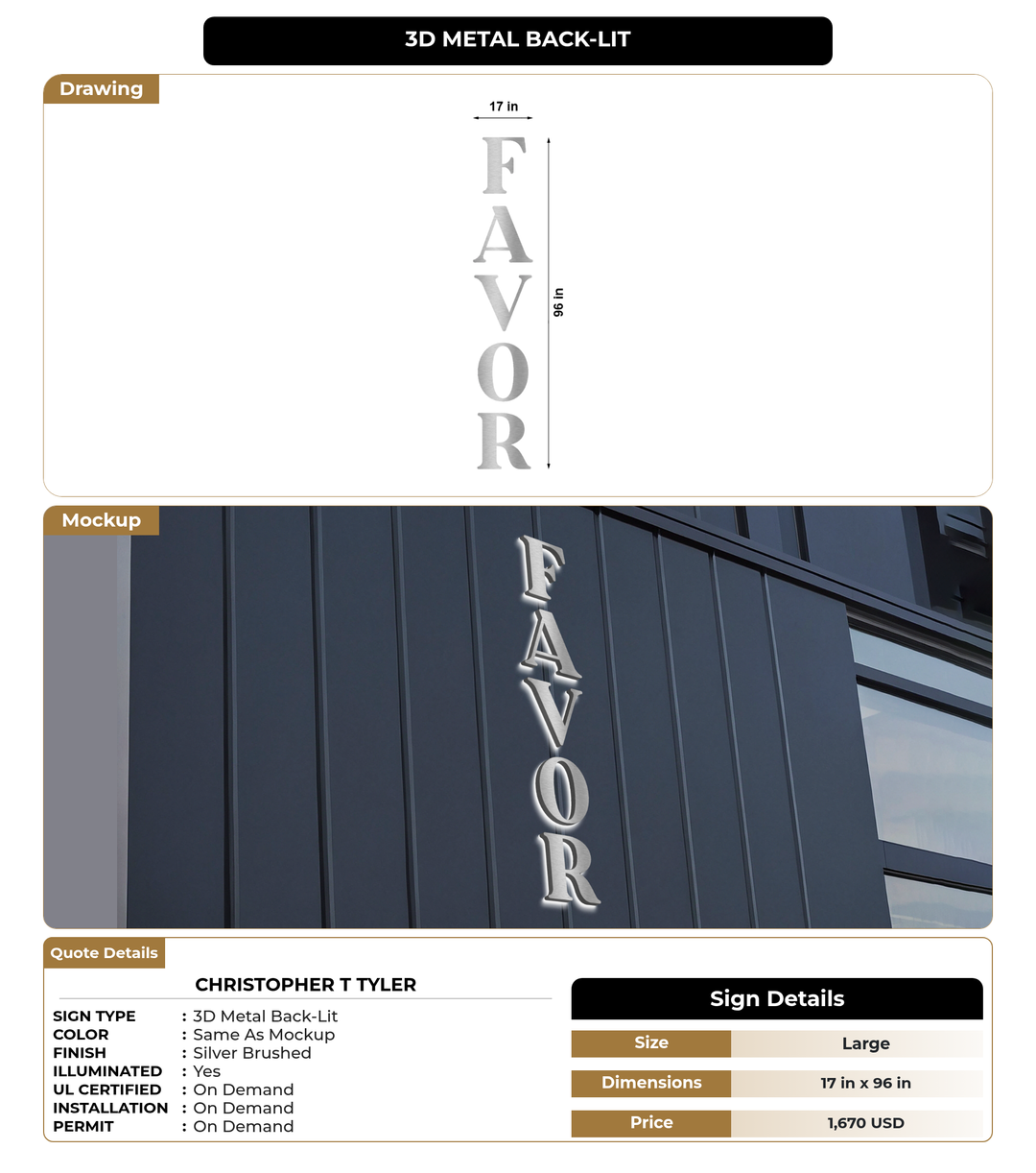 CUSTOM MOCKUP SIGN FOR Christopher T Tyler