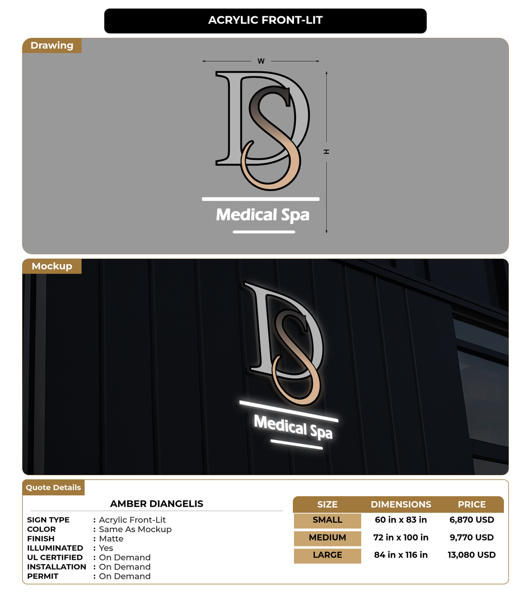 CUSTOM MOCKUP SIGN FOR Amber DiAngelis