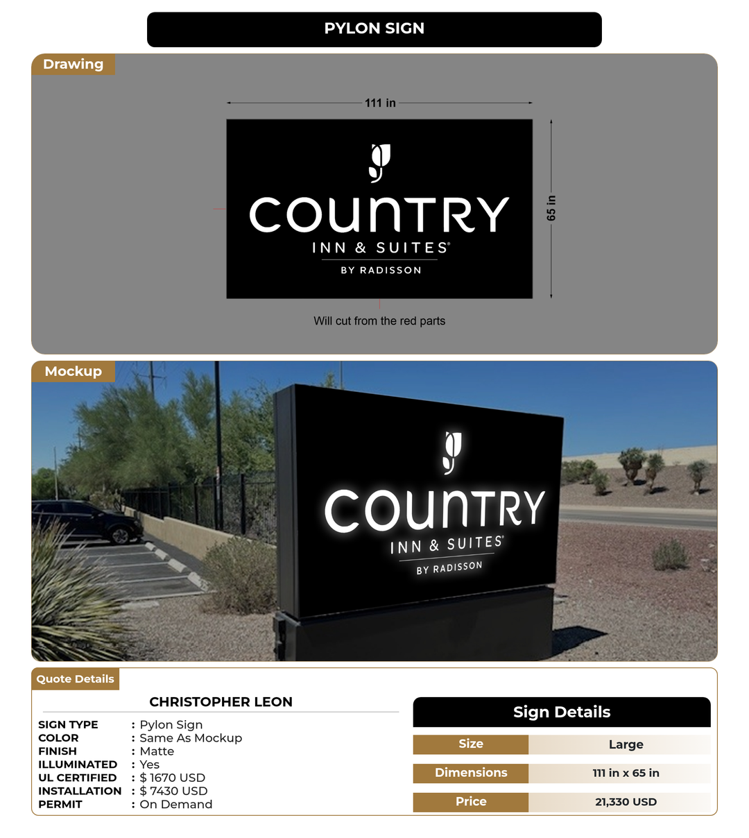 CUSTOM MOCKUP SIGN FOR Christopher Leon
