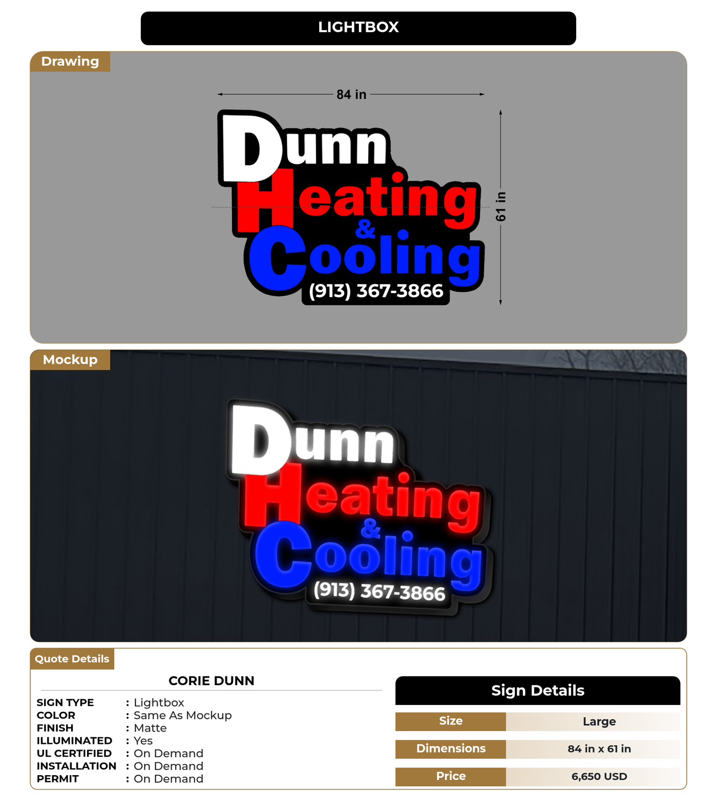 CUSTOM MOCKUP SIGN FOR Corie Dunn